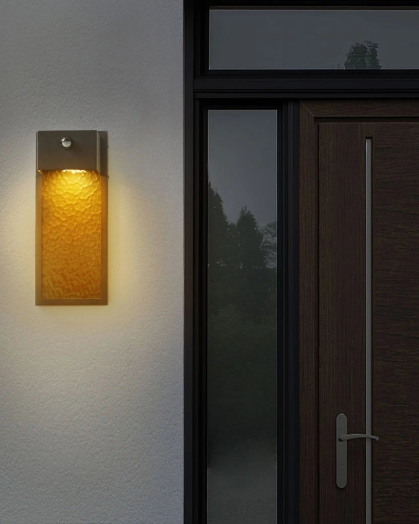 Lampada da parete esterna a LED in metallo grigio e vetro con sensore 40 cm stile moderno contemporaneo