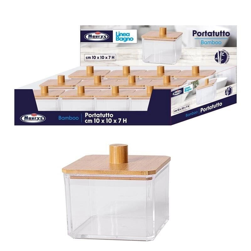 MAURY'S BEAUTY PORTATUTTO 10X10XH7 CM PLASTICA E TOP BAMBOO