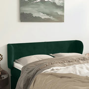 Testiera ad Orecchio-Testata con Orecchie Verde Scuro 147x23x78/88 cm in Velluto 138249