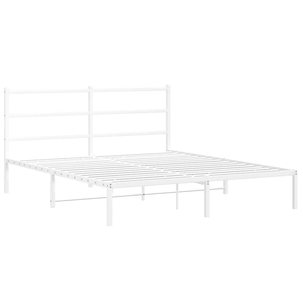 Giroletto con Testiera Metallo Bianco 150x200 cmcod mxl 110493