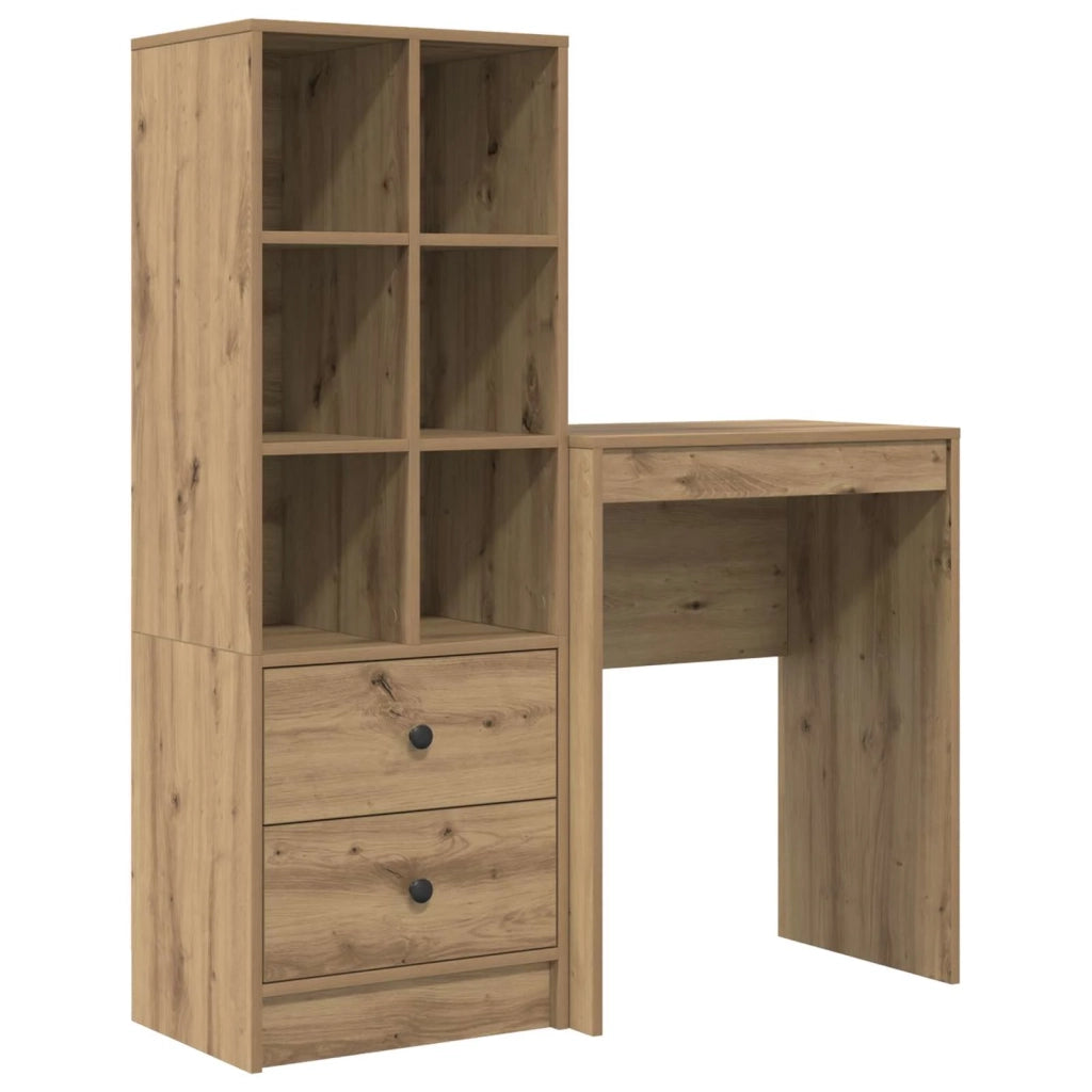 Scrivania con cassetto con lo scaffale 2 pcs Rovere artigianale 3337304