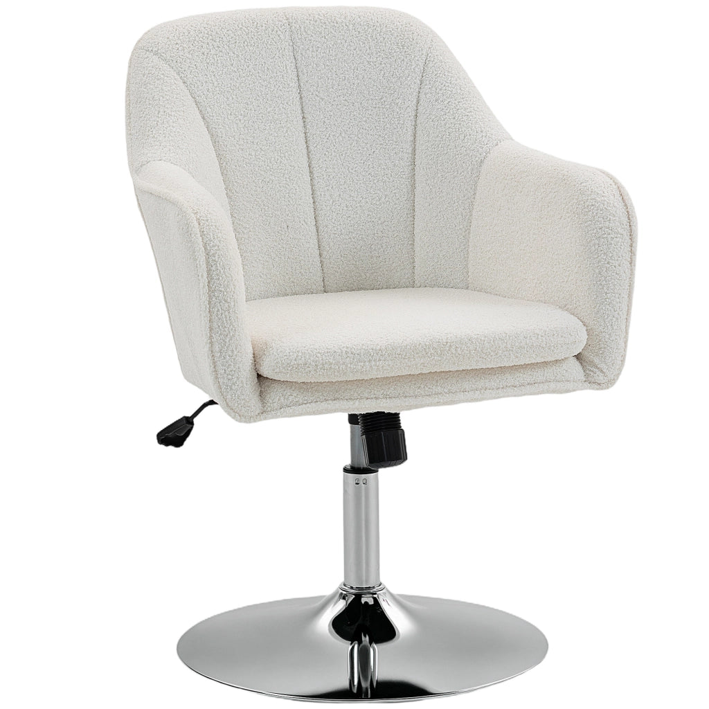 Poltrona girevole reclinabile con poggiapiedi ¨C zephmum ¨C 61x64x80-92 cm, colore bianco