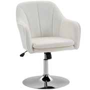 Poltrona girevole reclinabile con poggiapiedi ¨C zephmum ¨C 61x64x80-92 cm, colore bianco