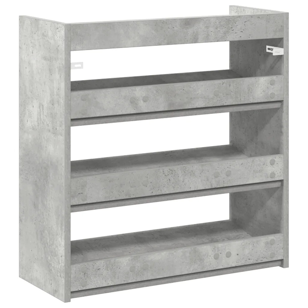 Scarpiera-Scaffale per scarpe Grigio Cemento 60x25x62 cm in Legno Multistrato