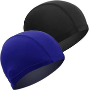 Pacchetto di 2 Cappucci per Nuoto Comodi Fatti di Tessuto di Alta Qualità Estensibile - Sport Acquatici Unisex Leggeri - Nero/Rosso