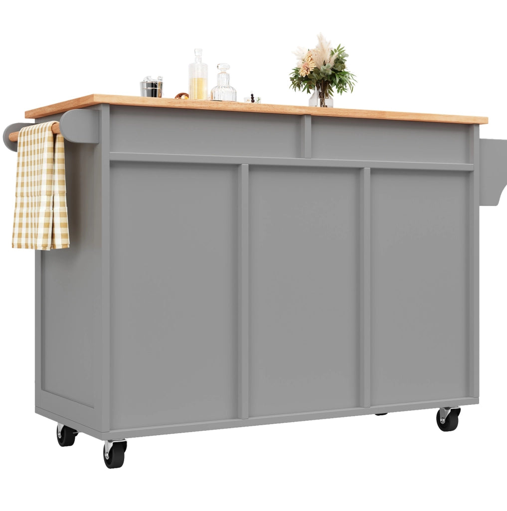 Isola da cucina mobile grigia 102x45x92 cm con portabottiglie