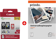 ORIGINAL Canon Value Pack nero / differenti colori / Bianco PG-540L+CL-541XL MCVP + Prindo Universal Papier 500 Blatt ~700 Seiten