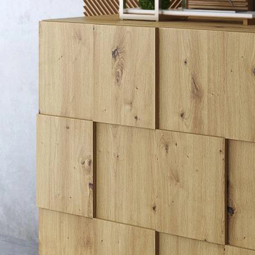 Madia 3 ante effetto legno finitura rovere cm. H.84,5 x L.138 x P.42
