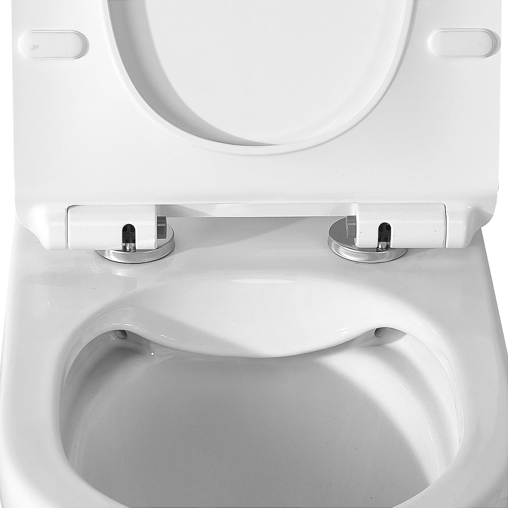 Copriwater bianco design tondo con chiusura soft close e sgancio rapido per sanitari Ukra