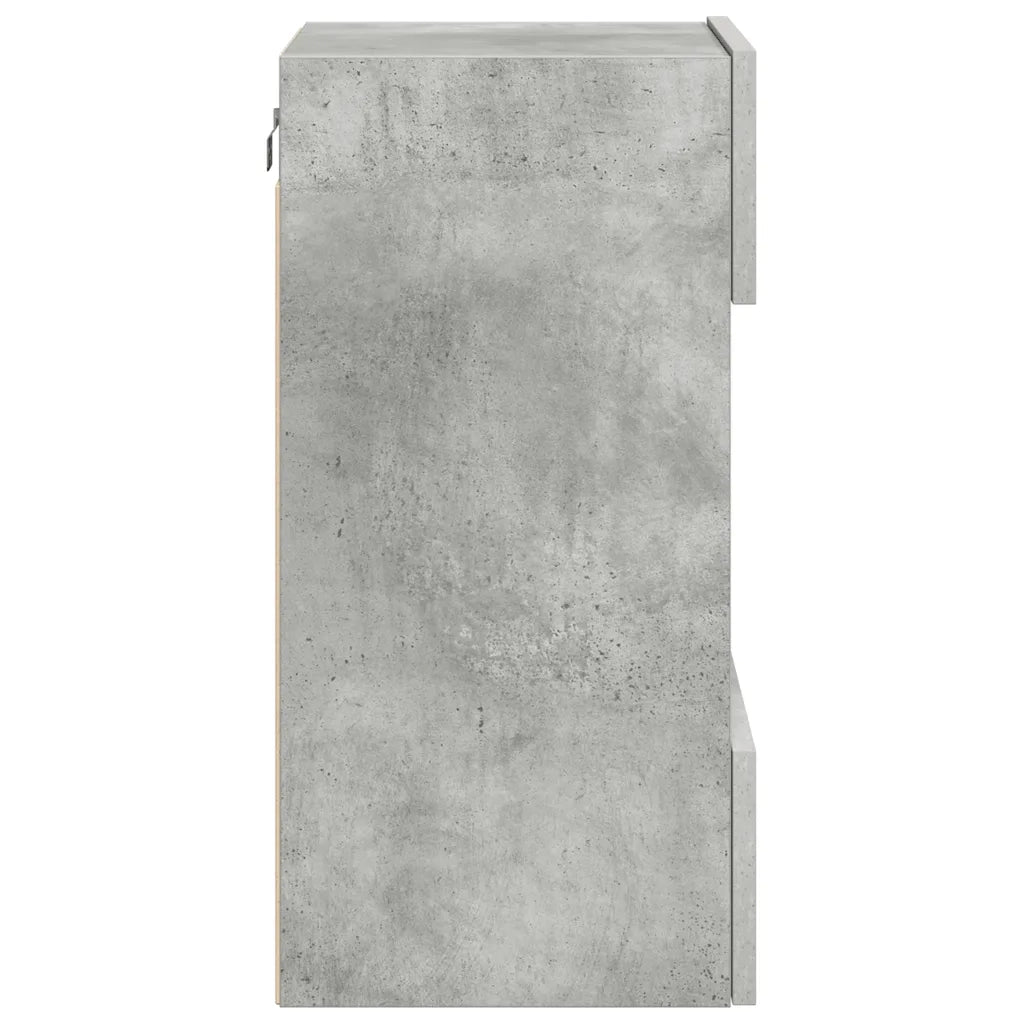 Mobili da parete con luci LED per TV 2pz Grigio Cemento 40x30x60,5cm 837085