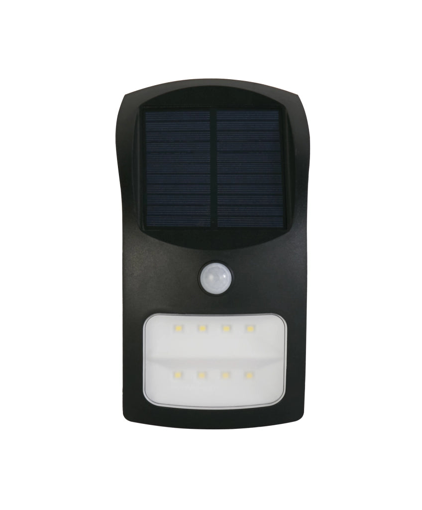 Applique Moderna Solare Policarbonato Nero Bianco Led 1,8W 3000K