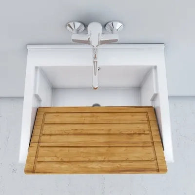 Mobile Lavatoio 60x50 cm Due Ante con vasca in ceramica Bianco Lucido
