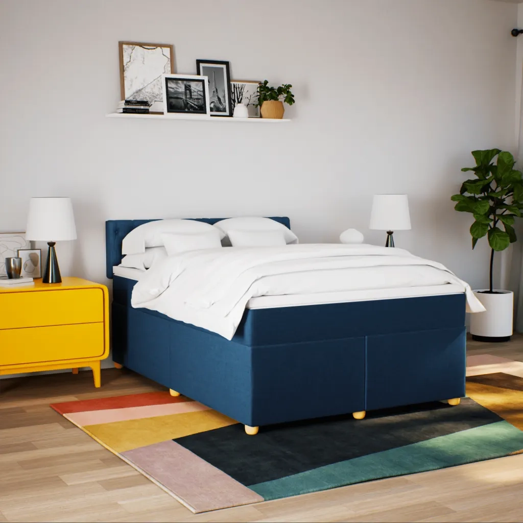 Giroletto a Molle con Materasso Blu 160x200 cm in Tessuto 3286744