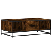 Tavolino da salotto | Tavolino da caff¨¨ | Tavolino da Soggiorno Rovere Fumo 100x57x35cm in Legno Multistrato e Metallo