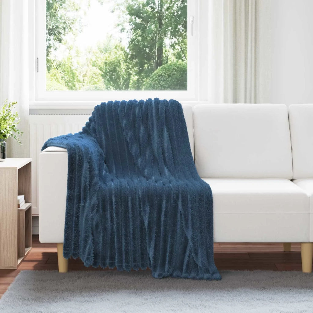 Coperte da Pile 6 pz Blu navy 150 x 130 cm Panno