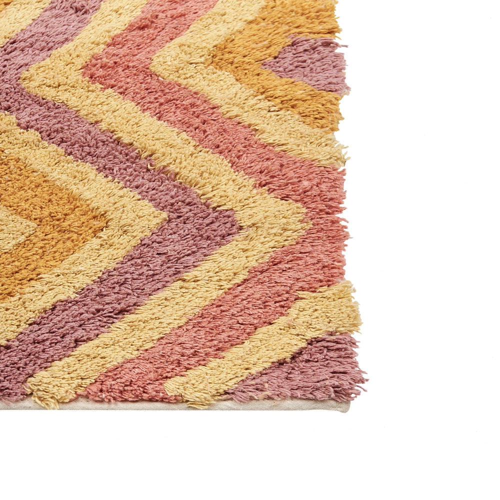 Tappeto multicolore 160 x 230 cm cotone fatto a mano motivo geometrico soggiorno camera da letto