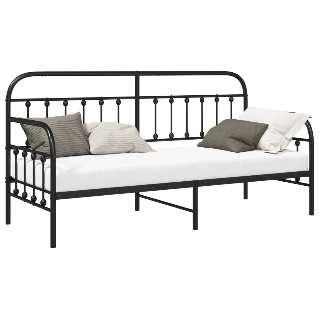 Telaio Letto Giorno Nero 80x200 cm Acciaio
