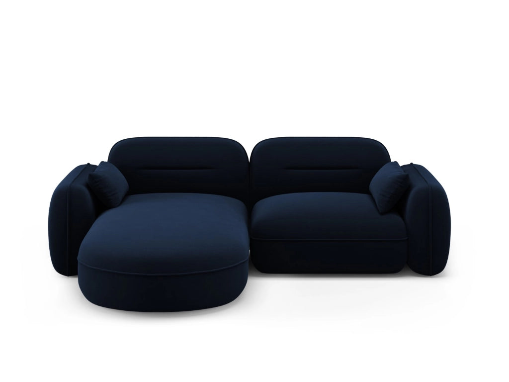 Cosmopolitan Design - Divano angolare modulare sinistro "Sydney" 3 posti in velluto blu reale 