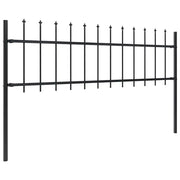 Recinzione da Giardino | Recinzione da cortile Woerden con Punta a Lancia in Acciaio 181x60 cm Nero