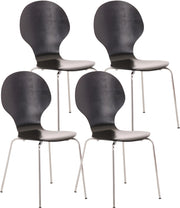 Set 4 Sedie Impilabili Diego in Legno Robusto nero
