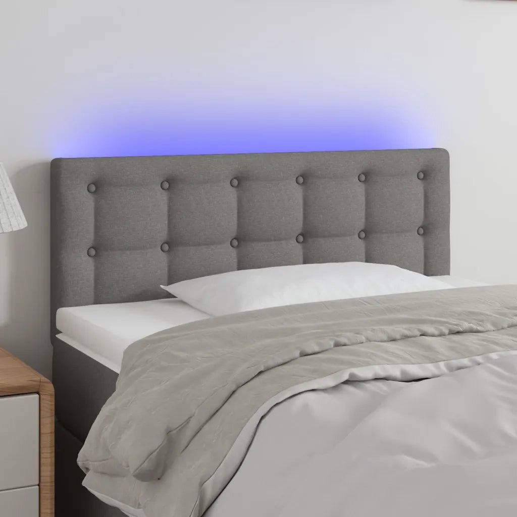 Testiera | Testata a LED Grigio Scuro 80x5x78/88 cm in Tessuto