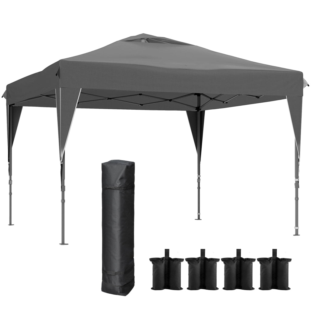 Gazebo da giardino pieghevole con parete laterale ¨C zephmum ¨C acciaio tessuto Oxford