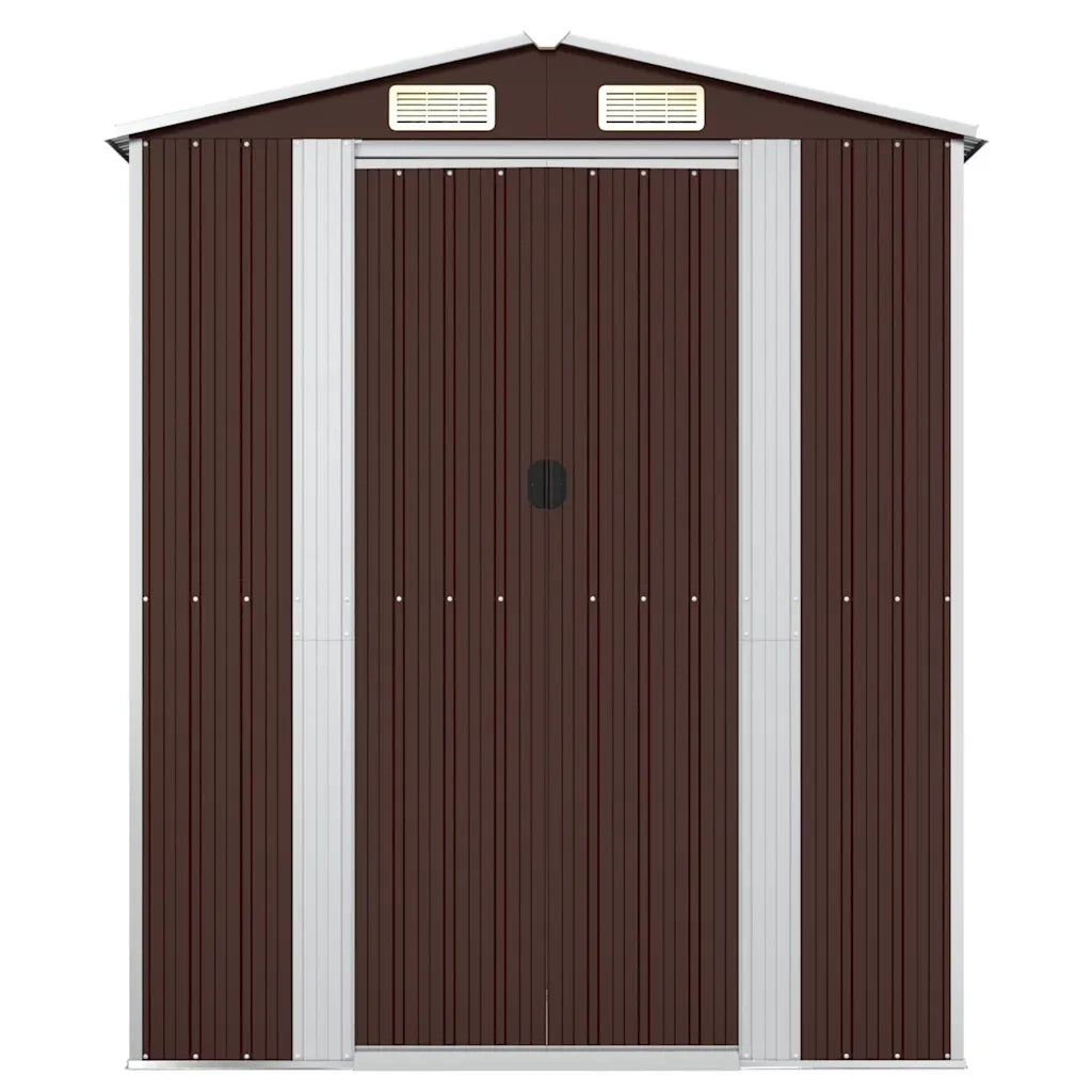 Capanno da Giardino Marrone Scuro 192x108x223cm Acciaio Zincato 319273
