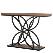 Consolle con base in metallo a farfalla e piano in MDF; stile industriale; per ingresso e soggiorno; 134×36.5×18 cm