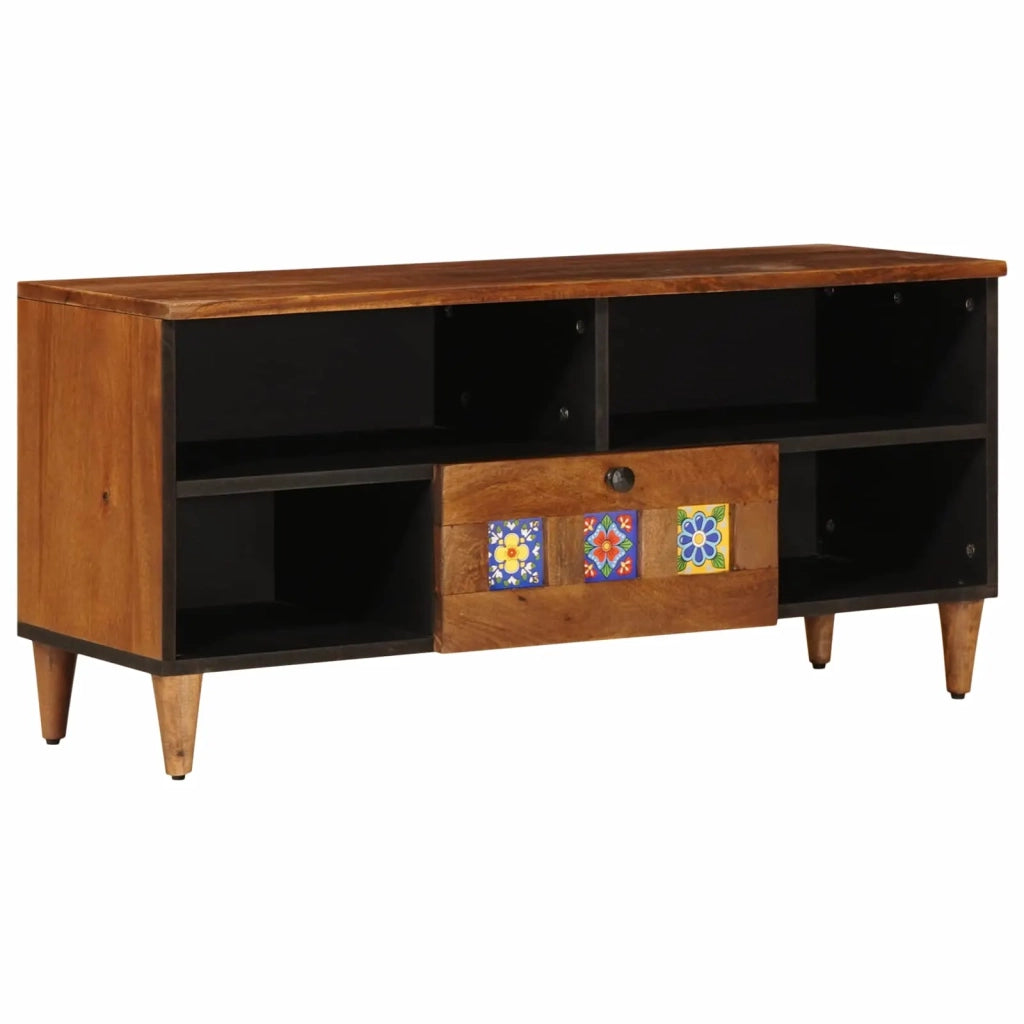 Mobile TV Noce 100 x 33 x 46 cm Legno di mango massello 4018240