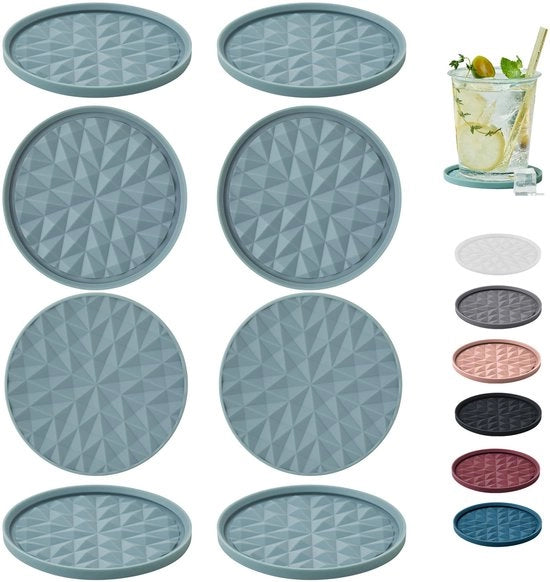 Otturanti in silicone [8-pack, senza supporto] - Otturanti per protezione del piano di lavoro - Antiscivolo, antislip, decorazione per tavolo salotto, blu chiaro