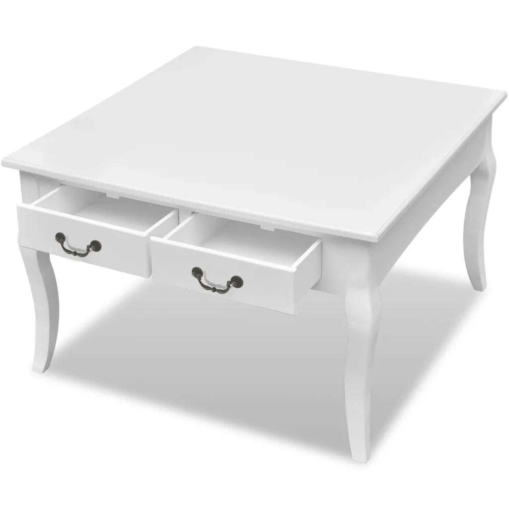 Tavolino da CaffÃ¨ con 4 Cassetti Bianco  cod mxl 25418