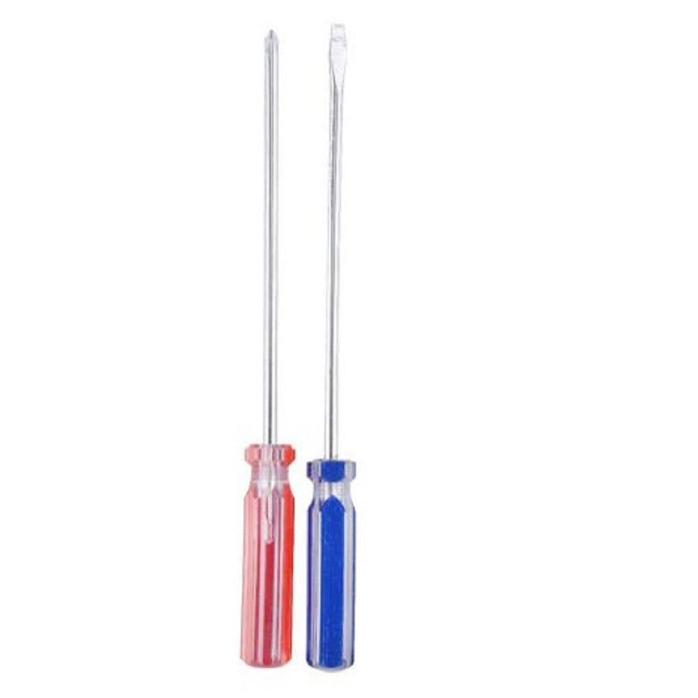 Trade Shop - Set 2 Pezzi Cacciavite A Taglio E A Stella 150mm Con Manico Cristallo 6" 91898 -