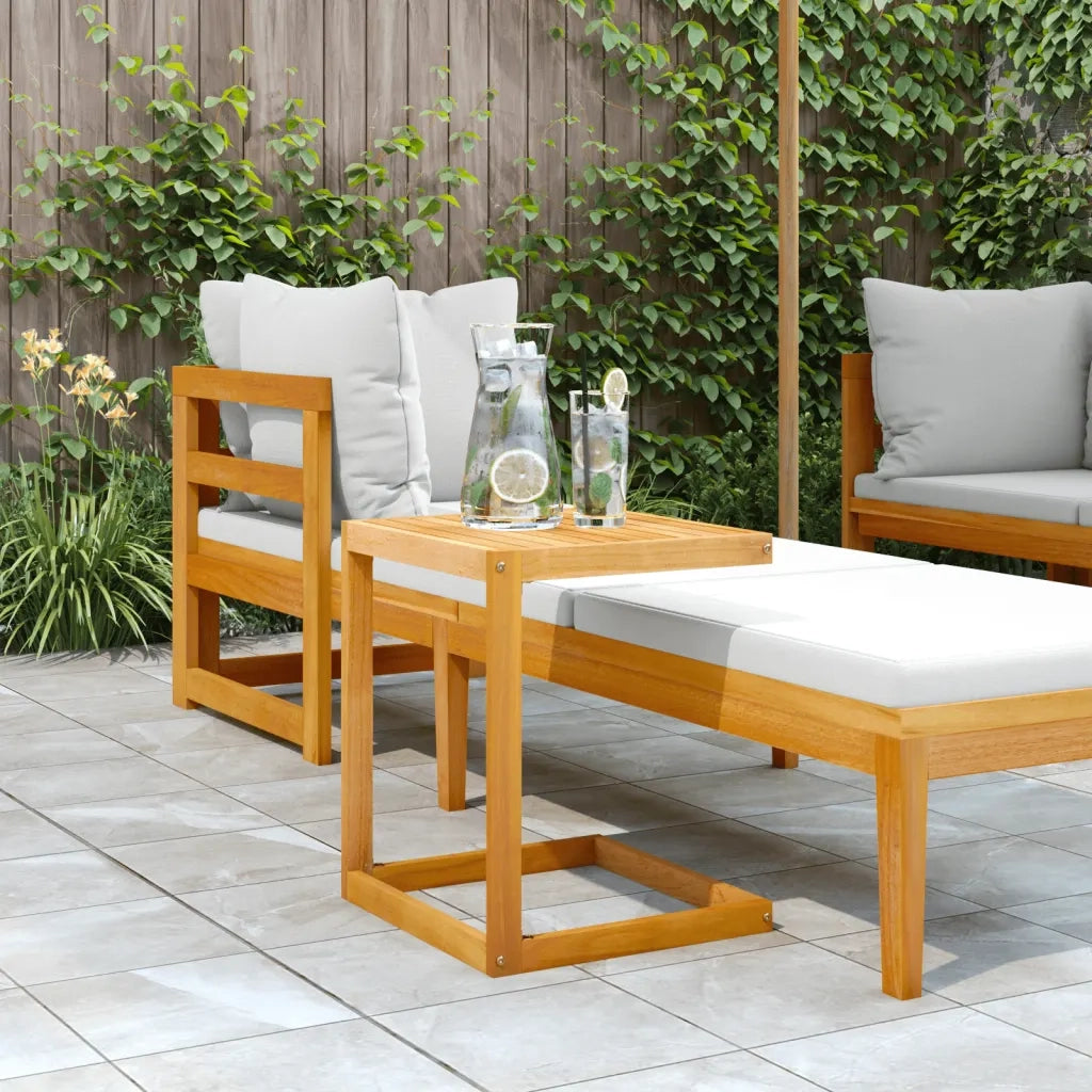 Tavolino da Giardino | Tavolo a C 42x40x50 cm in Legno Massello di Acacia