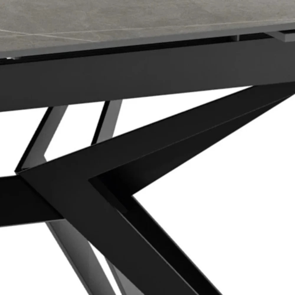 Tavolo da pranzo allungabile in ceramica effetto marmo grigio Iulius 160-240x90 cm fino a 10 posti | Duzzle
