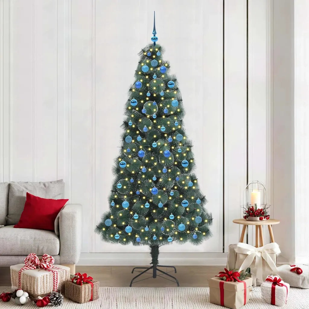 Albero di Natale | Decorazioni natalizie artificiale pre-illuminato con set di palline