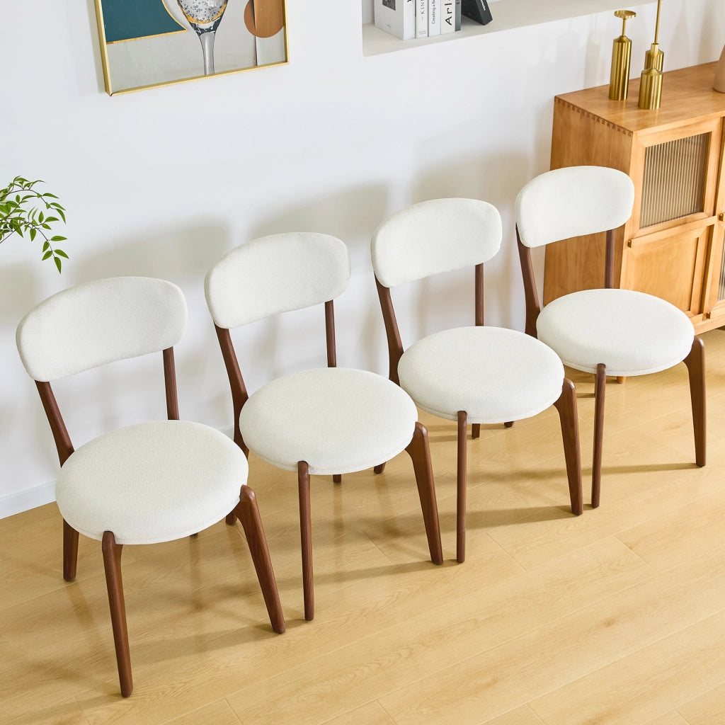 Set 4 Sedie da Pranzo Imbottite in Tessuto ¨C MINIMAL ¨C Stile Moderno, Grigio