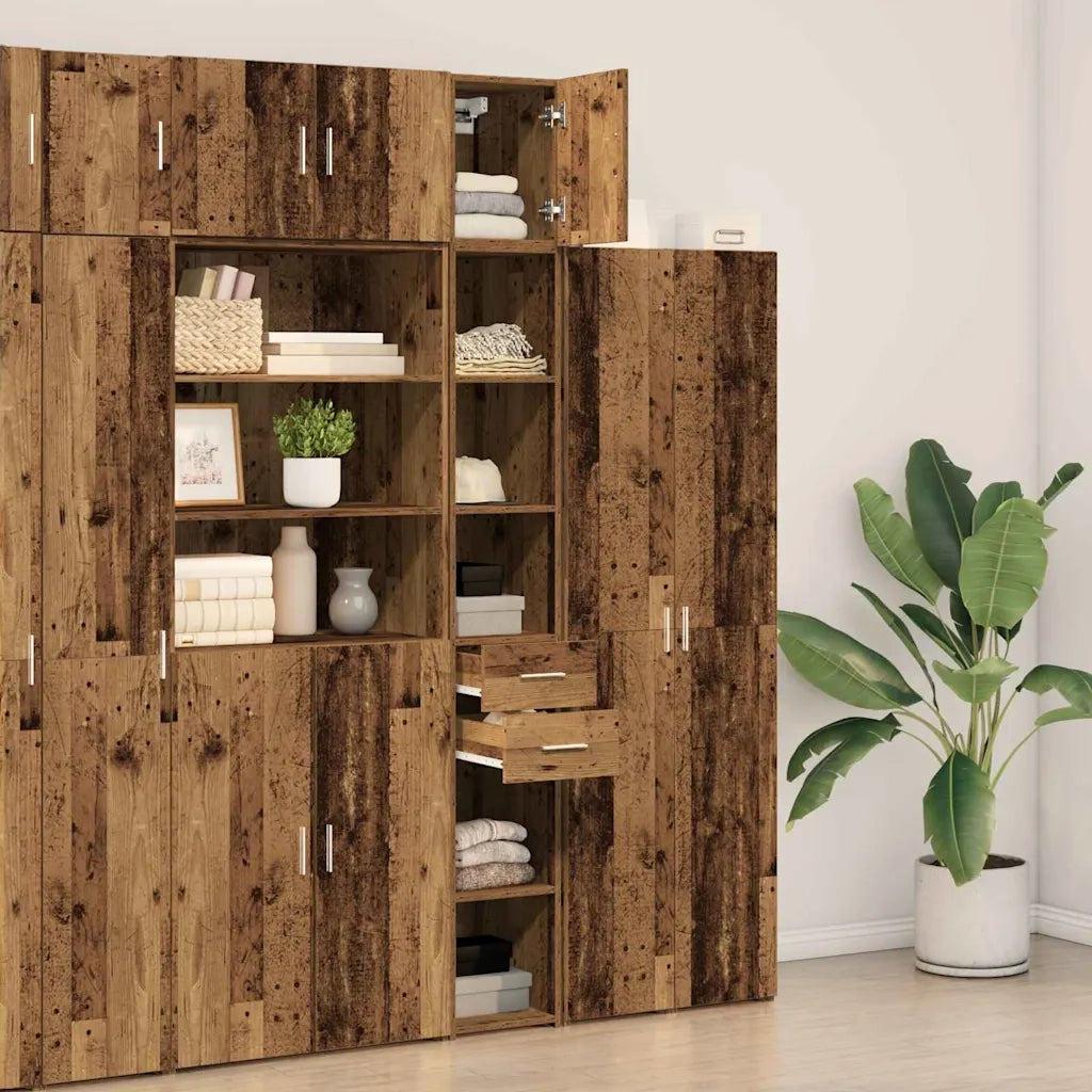 Armadio con cassetto 2 pcs Legno vecchio 30 x 42,5 x 225 cm 3365640