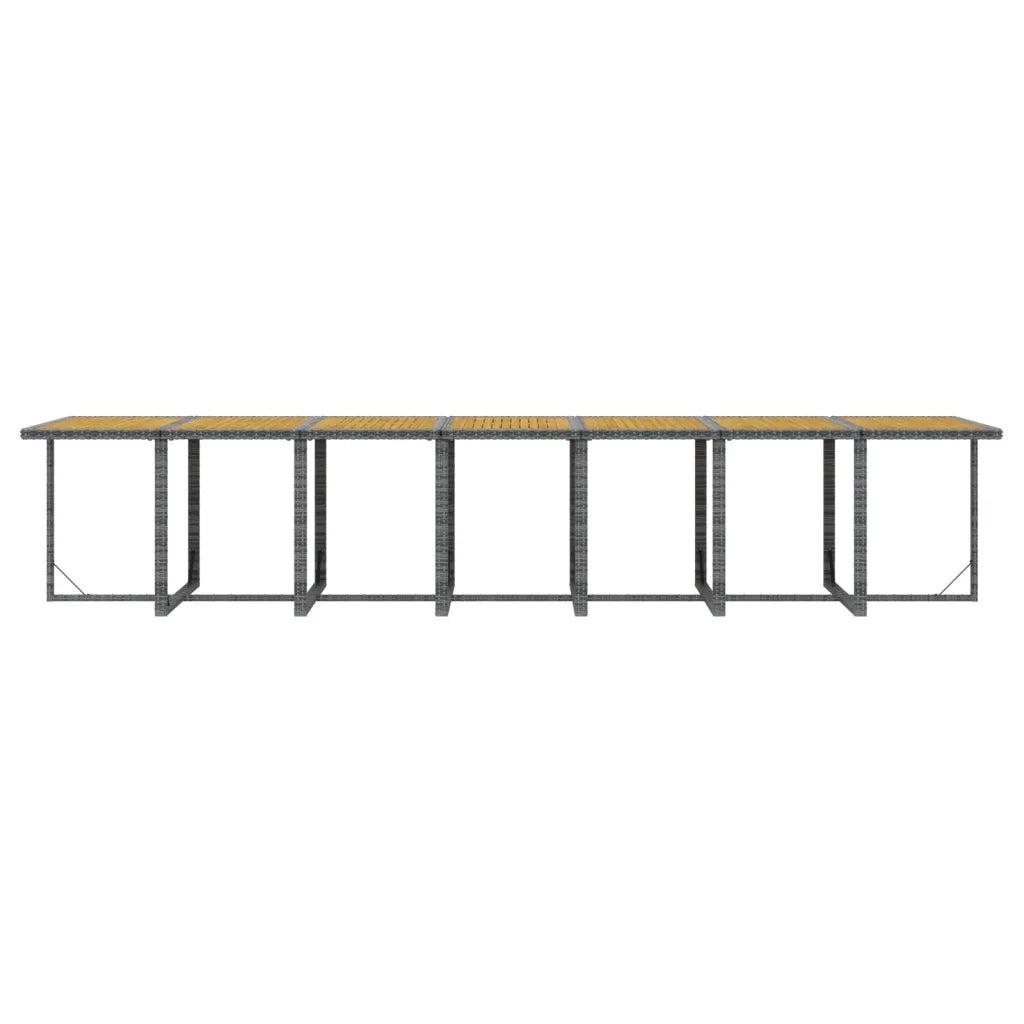 Set da Pranzo per Giardino 19 pz con Cuscini Polyrattan Grigio 3095660
