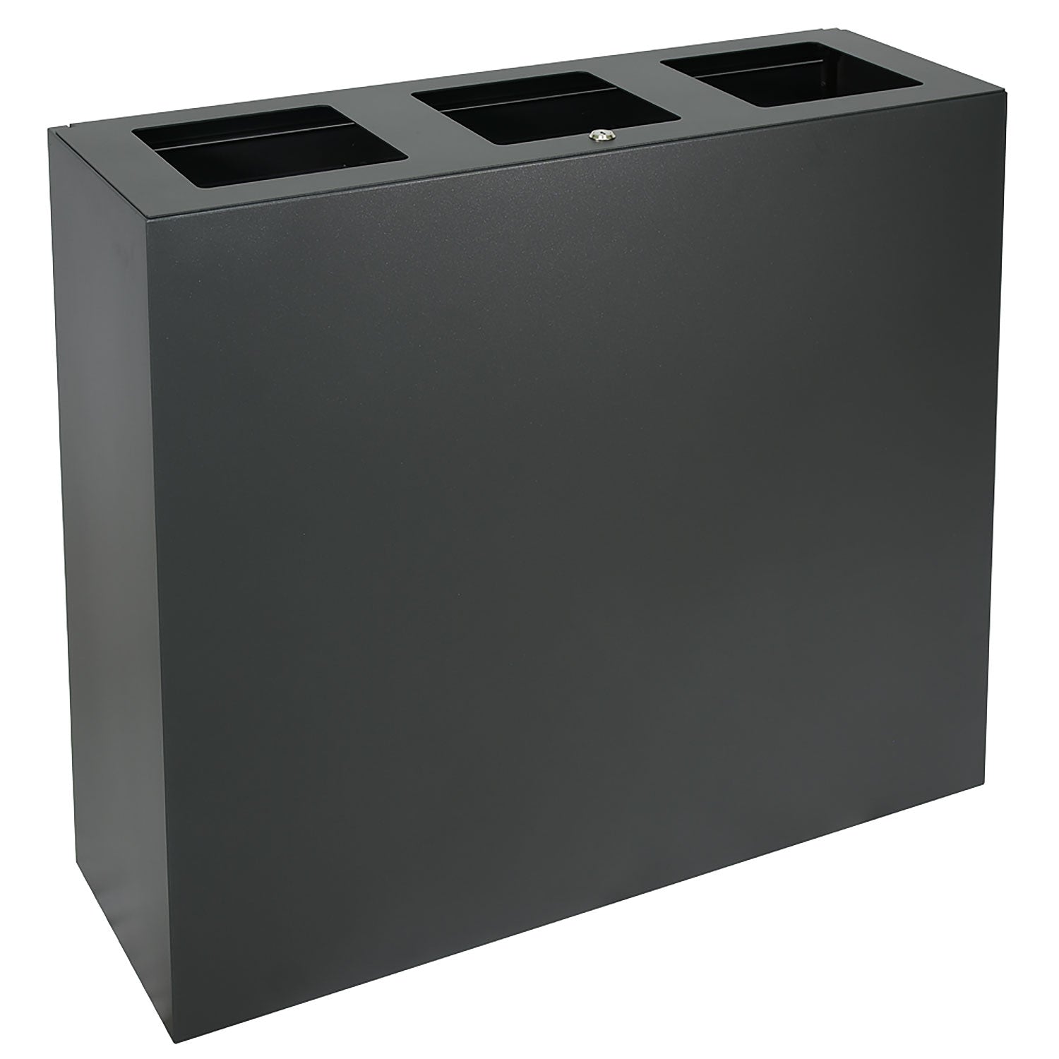 Pattumiera per Raccolta Differenziata 3 Scomparti Capacità 180 lt 90x30x80 cm in Acciaio Antracite