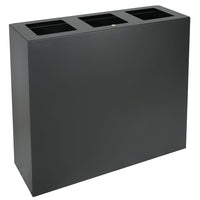 Pattumiera per Raccolta Differenziata 3 Scomparti Capacità 180 lt 90x30x80 cm in Acciaio Antracite