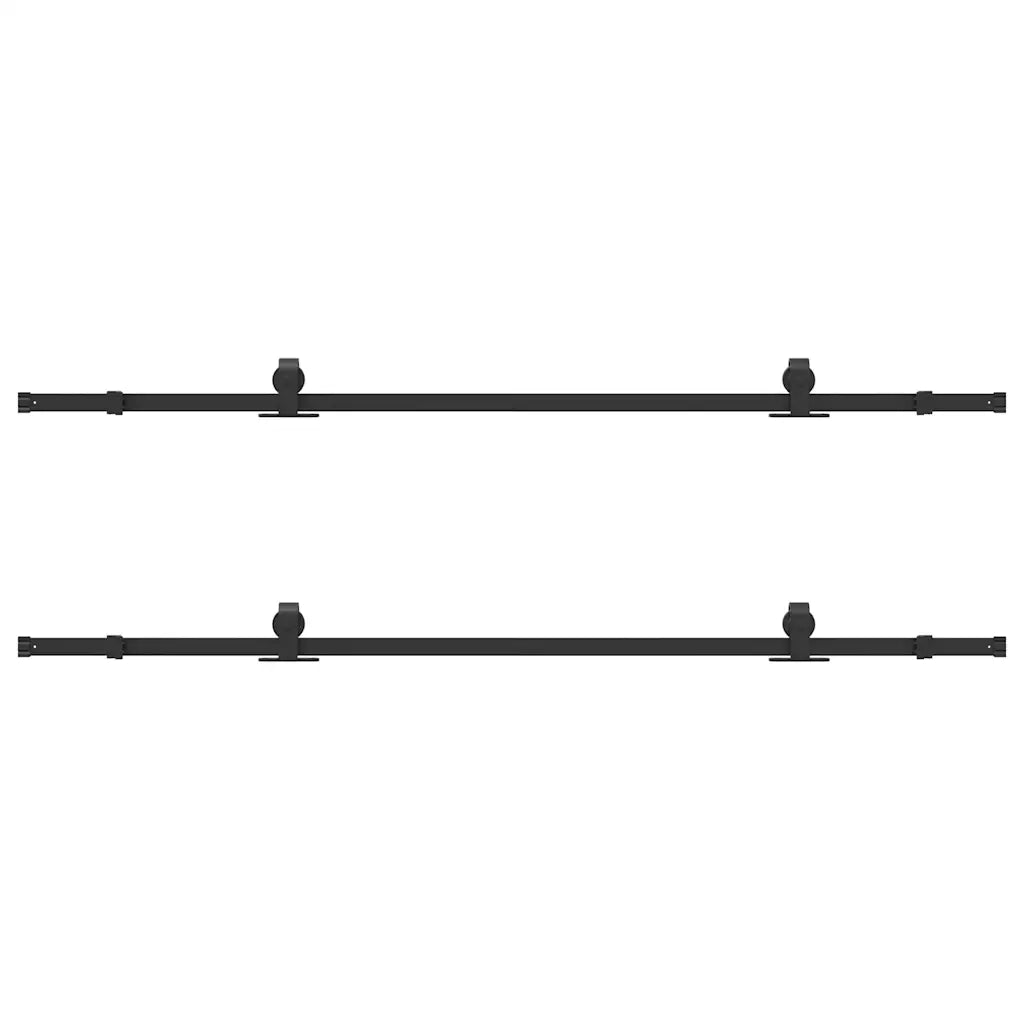 Kit di Binari per Porte Scorrevoli 427 cm Acciaio Nero 3295788