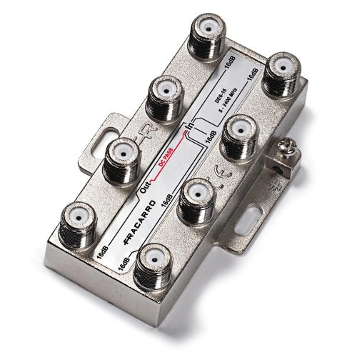 DE6-16 DERIVATORE VERTICALE A 6 VIE CON ATTENUAZIONE 16DB E CONNETTORE F IN BANDA TV E SATELLITE (5-2400MHZ)
