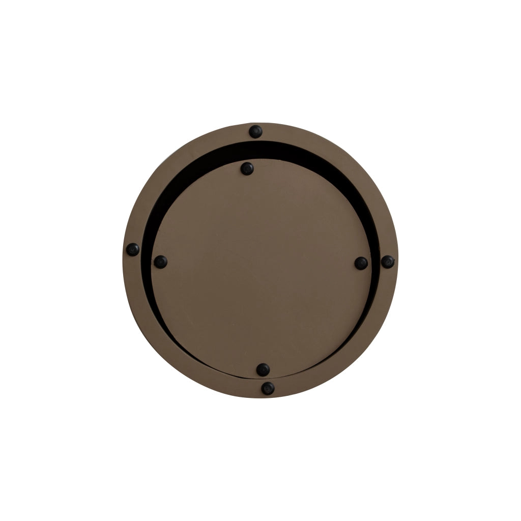 Tavolini bassi impilabili set da 2 con piano effetto anello naturale, per soggiorno, in legno e MDF, stile moderno