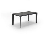 Tavolo allungabile Horus con piano in ceramica su vetro marmo portoro nero e struttura in metallo antracite 160-240 cm - Design Moderno