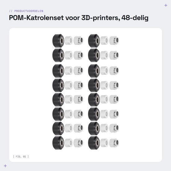 Kit di carruaggi 48 pezzi - Supporti di guida in gomma - Regolatori di eccentricità - Tavoli rotondi - Per stampanti 3D - Acciaio preciso - Componenti stampante 3D
Modello: 
Dimensioni: 
Peso: 
Materiali: Acciaio
Compatibilità: Stampanti 3D