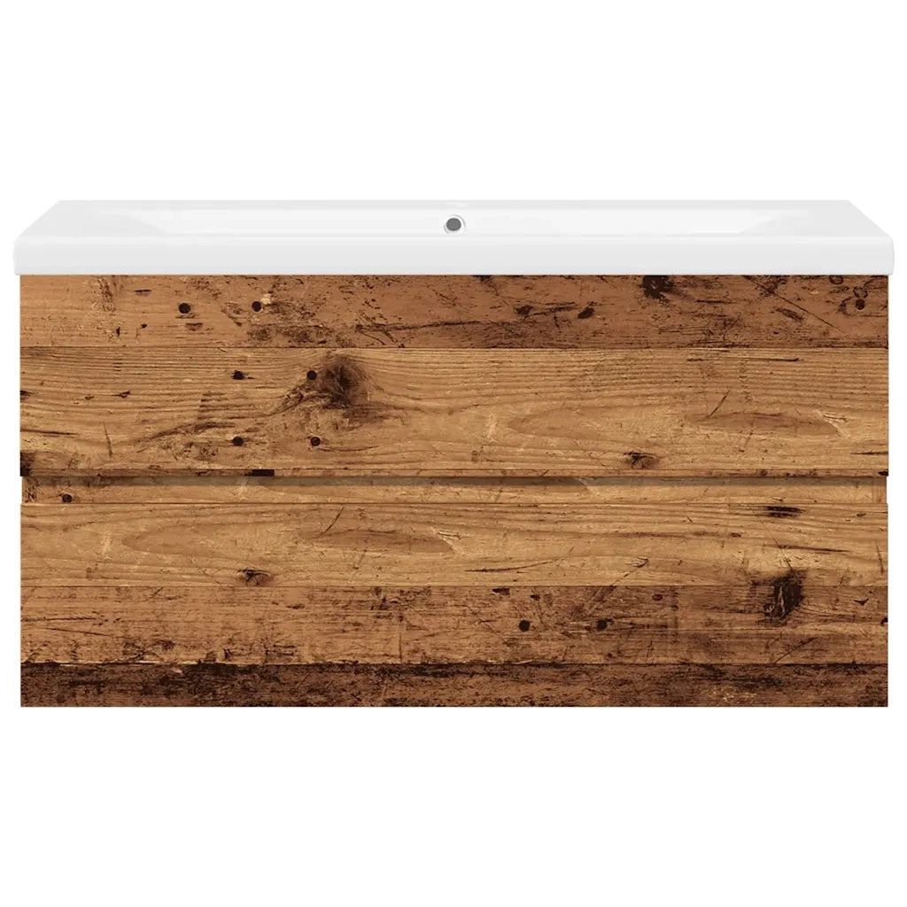Mobile con Lavabo Integrato Legno Antico 3328925