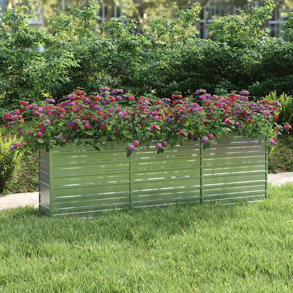 Letto Rialzato Giardino 240x40x77 cm in Acciaio Zincato Argento cod mxl 46437