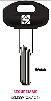 Silca CHIAVE PUNZONATA OTTONE SCM3RP (G.  VAG 3) SECUREMME 5.00 pz