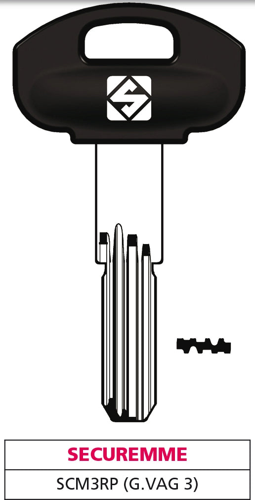 Silca CHIAVE PUNZONATA OTTONE SCM3RP (G.  VAG 3) SECUREMME 5.00 pz