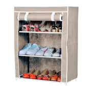 Scarpiera Salvaspazio Struttura Metallo Rivestimento TNT Porta Scarpe Antipolvere Ecrù
